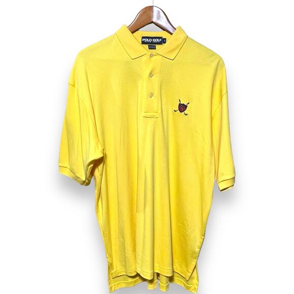 POLO GOLF by Ralph Lauren Vintage 90s Yellow Large - Picture 1 of 5